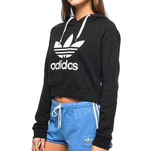 NWOT adidas trefoil cropped hoodie sweatshirt (M)